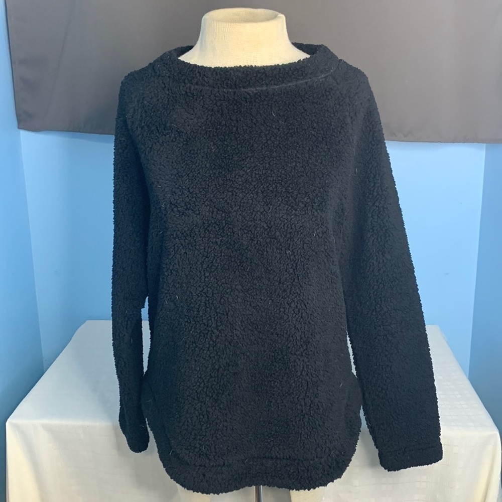 Ann Taylor Loft black Teddy Fuzzy Pullover Sweater Size small
